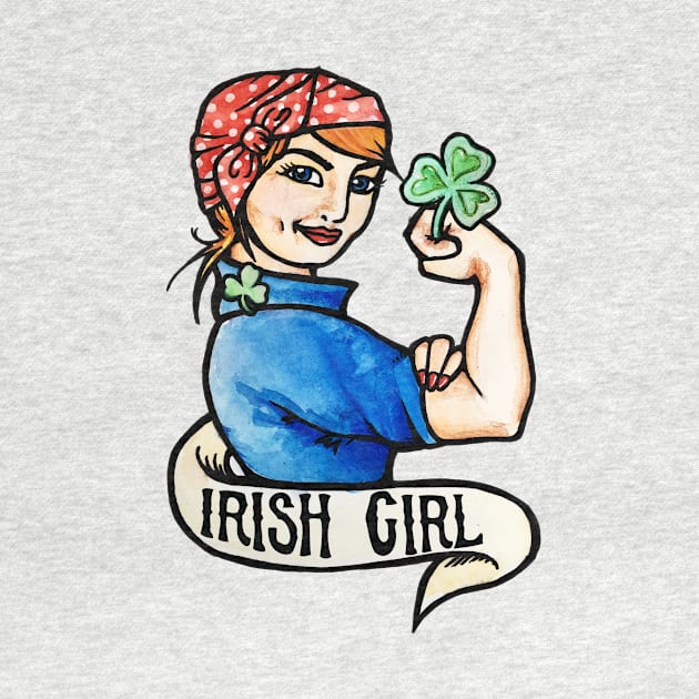 Irish Girl Redhead Rosie the Riveter by bubbsnugg